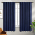 Cortinas opacas BGment con bolsillo para barra y trabillas traseras para dormitorio - Cortinas térmicas opacas para sala de estar, 42x63 pulgadas, 2 paneles, azul marino