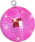 Bola de Espejos Disco 6 pulgadas Rosa con Anillo para Colgar | Esfera Reflectante Brillante para Techo, Boda, Fiesta y Decoración Tema Años 70