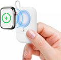 Cargador Portátil para Apple Watch, 2580mAh Llavero Power Bank para Apple Watch, Cargador Inalámbrico Magnético para Apple Watch Series 9/8/UItra/7/6/5/4/3/2/SE, Blanco