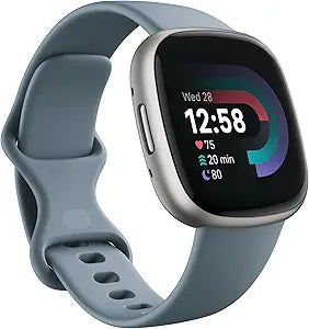 Smartwatch Fitbit Versa 4 – GPS, Frecuencia Cardíaca 24/7, +40 Modos Ejercicio, Azul Cascada