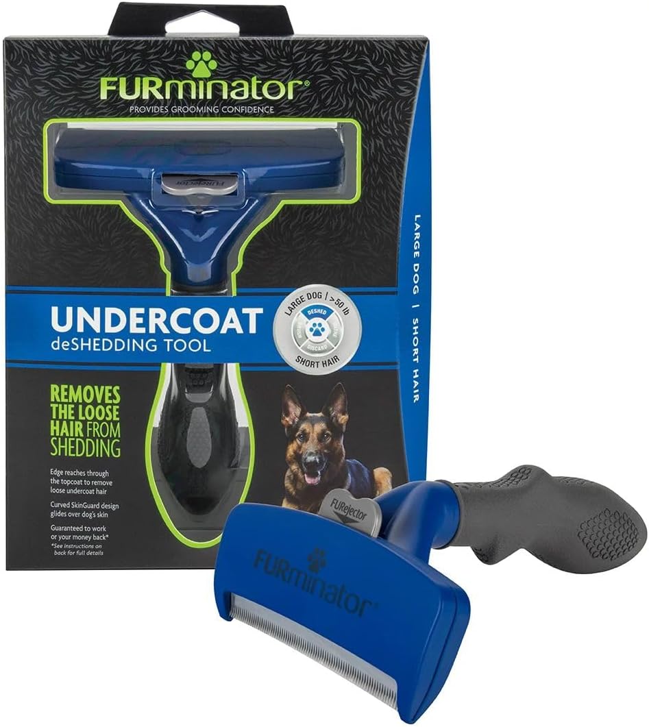 Herramienta FURminator para eliminar el pelo suelto del subpelo de perros grandes de pelo corto, reduce la caída del pelo.