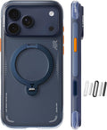TORRAS Ostand Q3 Air for iPhone 17 Pro Max Case with 360 Magnetic Stand, Fit for MagSafe, Mil-Grade Drop Tested, Camera Control Button, Shockproof Phone Case for iPhone 17 Pro Max 6.9", Midnight Blue