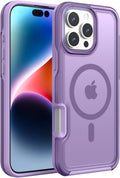 ArtsEvo Funda Magnetica para iPhone 16 Pro Max | Compatible MagSafe Proteccion Grado Militar 360 Slim Translucida Mate Morada