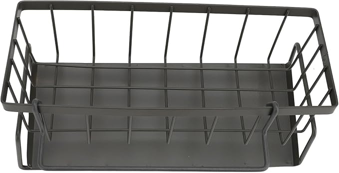 Organizador de fregadero, soporte multifuncional para tapón de fregadero con colgador extraíble, montado en la pared, de acero al carbono, soporte para esponja de platos