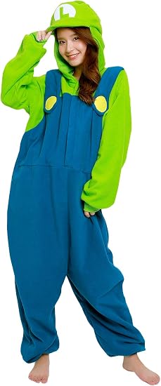Kigurumi Super Mario Bros Luigi - Mono de disfraz de Halloween