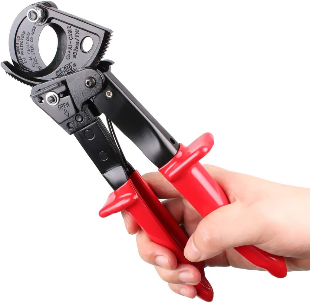 Cortacables de trinquete LUBAN, cortador de alambre de alta resistencia para cables de aluminio y cobre de hasta 240 mm², herramienta manual de corte de alambre con trinquete.