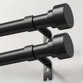 IFELS 2 Pack Heavy Duty Curtain Rods for Windows 28 to 48 Inch, 1 Inch Black Adjustable Curtain Rod Set with Easy Installation and Modern Design (A1,Black,30-60",2Pack)
