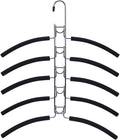 Perchas múltiples para suéteres, abrigos y camisetas Nature Smile, sin protuberancias en los hombros, que ahorran espacio (paquete de 2, color negro).