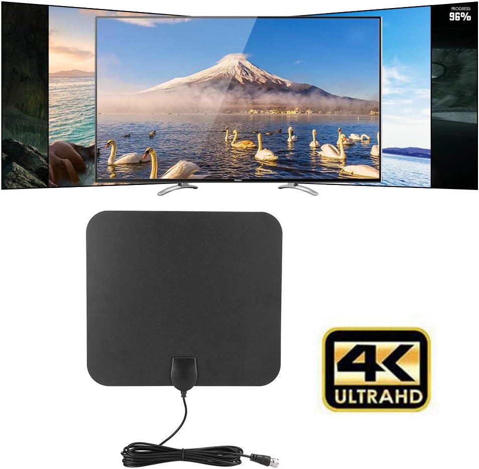 HDTV - Antena de TV digital para interiores, USB 5V/50mA 25DBI Antena digital HD para interiores 4K HD antena de TV con amplificador de señal para todos los televisores de interior, ventana adhesiva