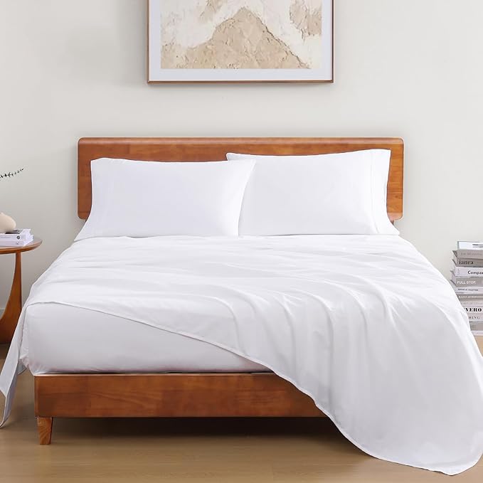 LANE LINEN Sábana bajera ajustable 100 % algodón orgánico, bolsillo profundo de 15 pulgadas, totalmente elástica que regula la temperatura, suave y cómoda, bolsillo profundo, tamaño Queen