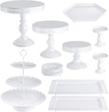 Hedume Juego de 10 soportes de metal para cupcakes con múltiples estilos de combinación, bandeja de postre para servir tartas, torre de exhibición de frutas y dulces para bodas, fiestas de cumpleaños,