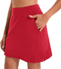 Oyamiki Falda Short Deportiva para Mujer | Skort de Tenis Rojo para Verano, Entrenamiento, Senderismo y Running (Talla M)