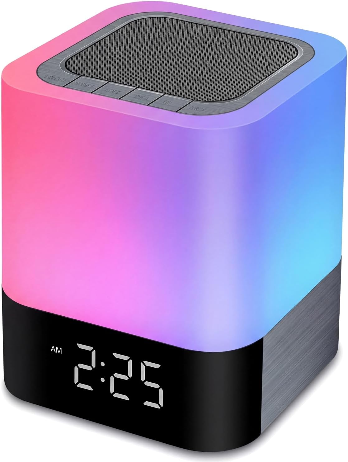 Lámpara de noche Gallstep con altavoz Bluetooth, despertador con altavoces Bluetooth, sensor táctil, lámpara de noche regulable multicolor, reproductor de MP3 inalámbrico con luces.