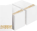Servilletas de Papel Desechables BESTVIP 200 Unidades – 3 Capas con Borde Dorado para Fiestas y Eventos