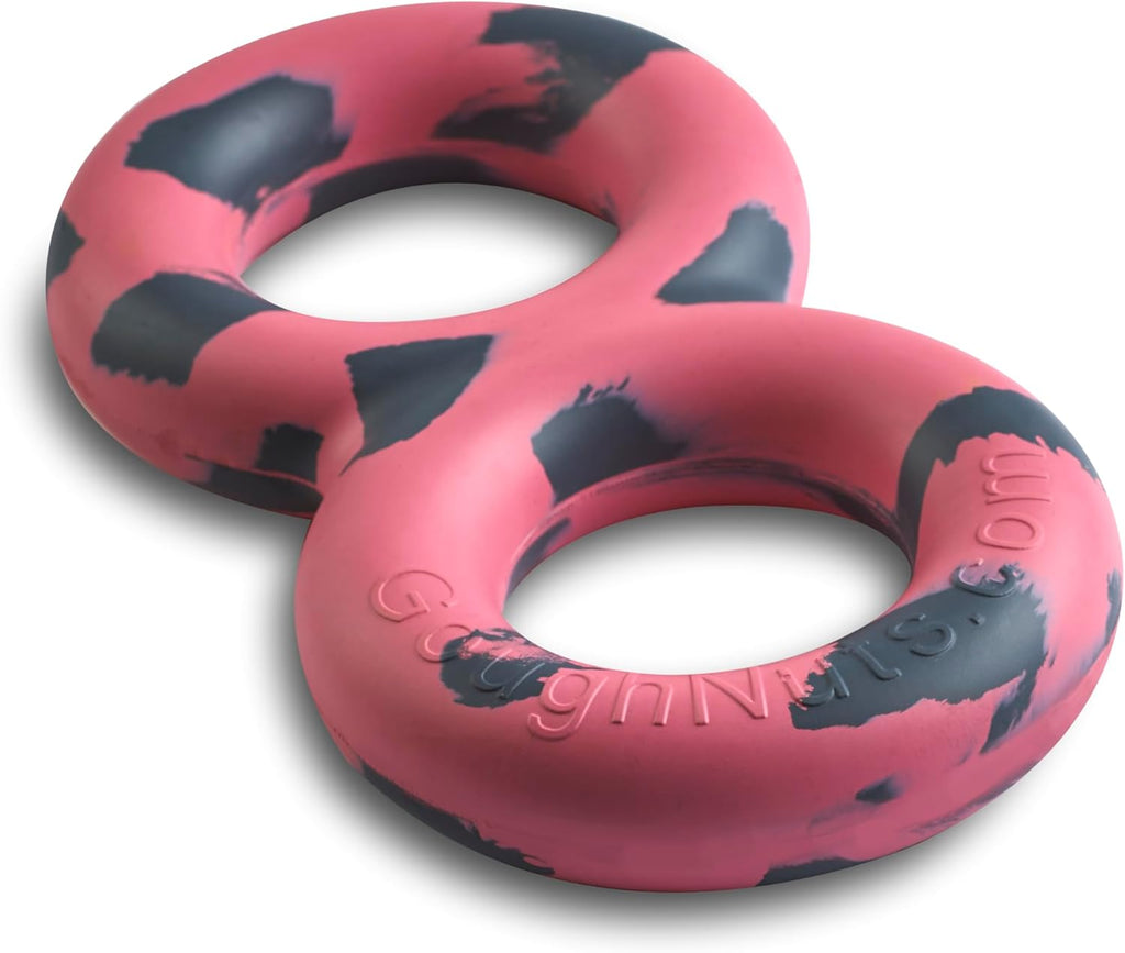 Goughnuts Juguete para Perros Masticadores Agresivos | Practicamente Indestructible | Juguete de Tirar para Razas como Pit Bull y Pastor Aleman | Servicio Pesado | Mediano | Rosa