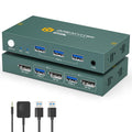 Conmutador KVM 1 Monitores 2 Computadoras DisplayPort 8K@60Hz, USB 3.0 Conmutador KVM DisplayPort con 3 Puertos USB 3.0 EDID Uso compartido adaptativo Ratón, teclado y monitor Plug and Play