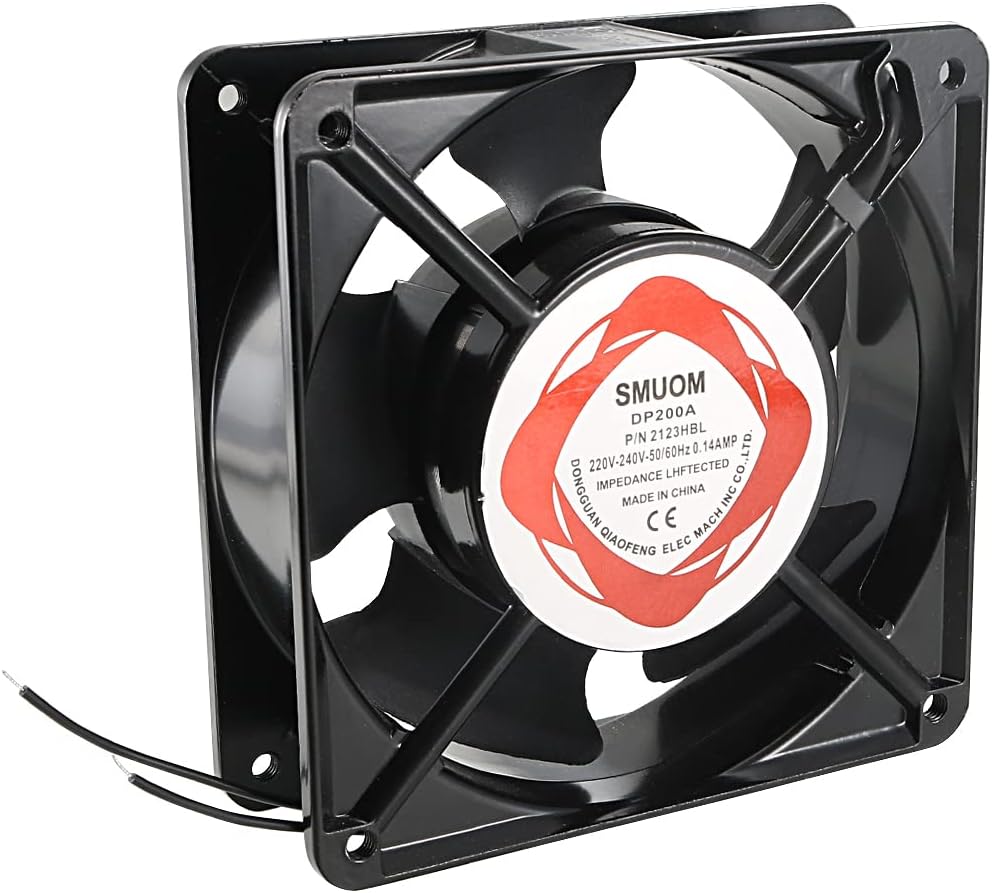 Ventilador de refrigeración uxcell de 120 mm x 120 mm x 38 mm, DP200A, CA 220-240V, 0,14A, doble rodamiento de bolas.