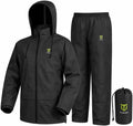 Traje de lluvia TIDEWE, impermeable, transpirable y ligero (negro, talla XL)