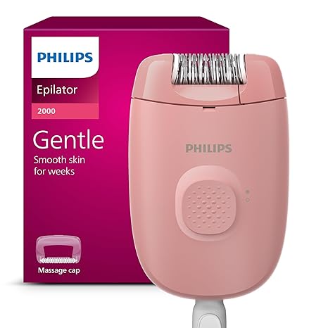 Depiladora Eléctrica Philips Series 2000 – Con Cable, para Piernas y Cuerpo, Modelo BRE227/00