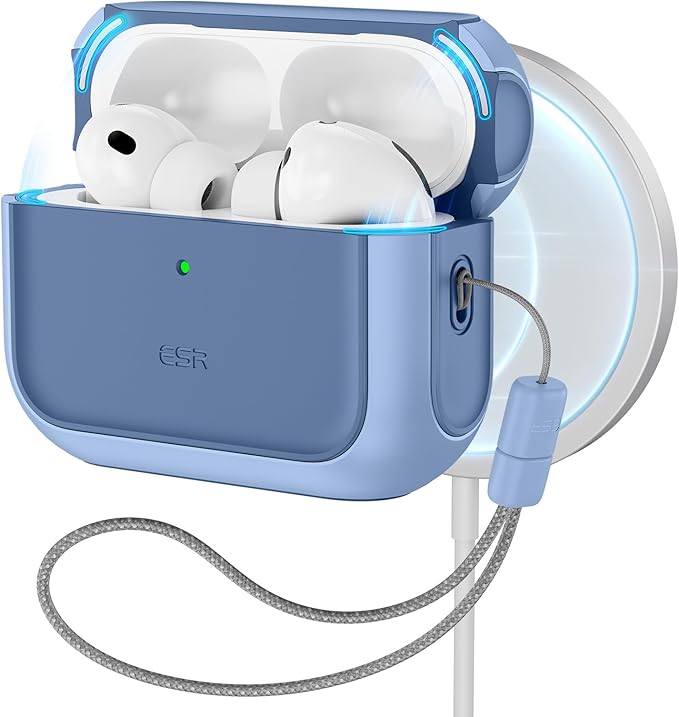 Funda para AirPods Pro 3, Compatible con Funda de AirPods Pro de 3ª Generación (2025), Compatible con MagSafe, Cubierta de Protección Completa contra Caídas con Cordón, Azul Marino
