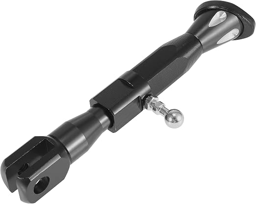 Motoforti Pata de Apoyo Lateral Ajustable para Motocicleta | Aleación Aluminio CNC Negro | Juego 1