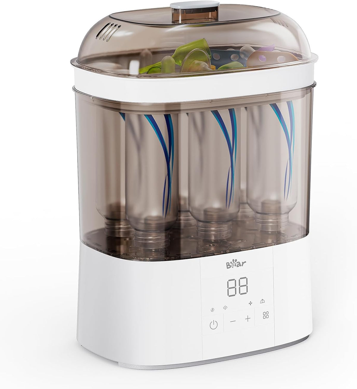 Esterilizador y secador de biberones Bear, esterilizador eléctrico de vapor de 2 capas para biberones, esterilizador y secador rápido para todos los biberones y accesorios, diseño que ahorra tiempo #1796