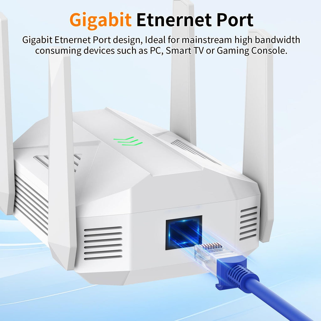Extensor WiFi 6 1800Mbps Banda Dual 5.8/2.4GHz – Cubre 1,672 m², 125+ Dispositivos, Puerto Ethernet