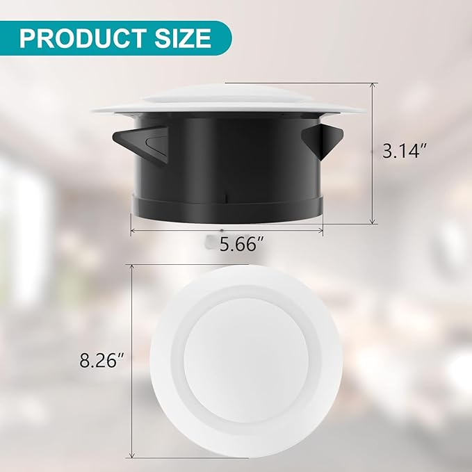 HG Power Ventilación Soffit de 6 pulgadas, cubierta de ventilación de aire ajustable, cubiertas de ventilación de techo redondas de ABS para sala de estar, ático, baño, cocina, uso de ventilación