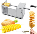 Cortador de patatas en espiral manual RioRand, de acero inoxidable con cuchillas para patatas fritas rizadas, cortador de patatas casero para la cocina, barbacoa, zanahorias y pepinos.