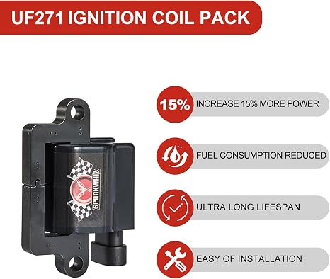 Bobinas de encendido cuadradas UF271 y cables de bujía 748EE, compatibles con GMC Sierra/Suburban Escalade Avalanche Chevy Silverado 1500 4.8L 5.3L 6.0L, número de parte D581 12558693