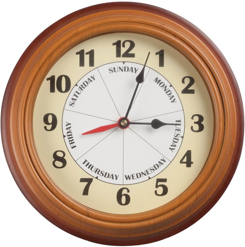 Reloj Analogico de Facil Lectura con Dia de la Semana y Hora del Dia Combinados Regalo de Jubilacion para Adultos Mayores