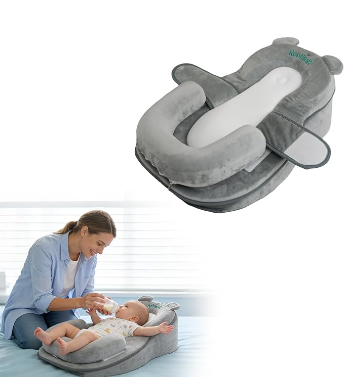 Almohada de Alimentación para Bebé, Almohada de Alimentación Anti Desbordamiento para Reducir el Reflujo, Almohada de Lactancia de Seguridad, Cojín Reclinatorio para Bebé