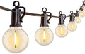 Tira de luces G40 de 25 pies, con focos transparentes, con certificado UL para patios traseros, interiores y exteriores, negro