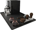 Tapete de Silicona Agilive para Café con Bordes Levantados, 61 x 41 cm, Tapete de Barra para Mostradores, Antideslizante, Almohadilla Resistente al Calor para Máquinas Espresso, Tapete Secador de Platos, Platos de Cena, Máquinas para Helado (NEGRO)