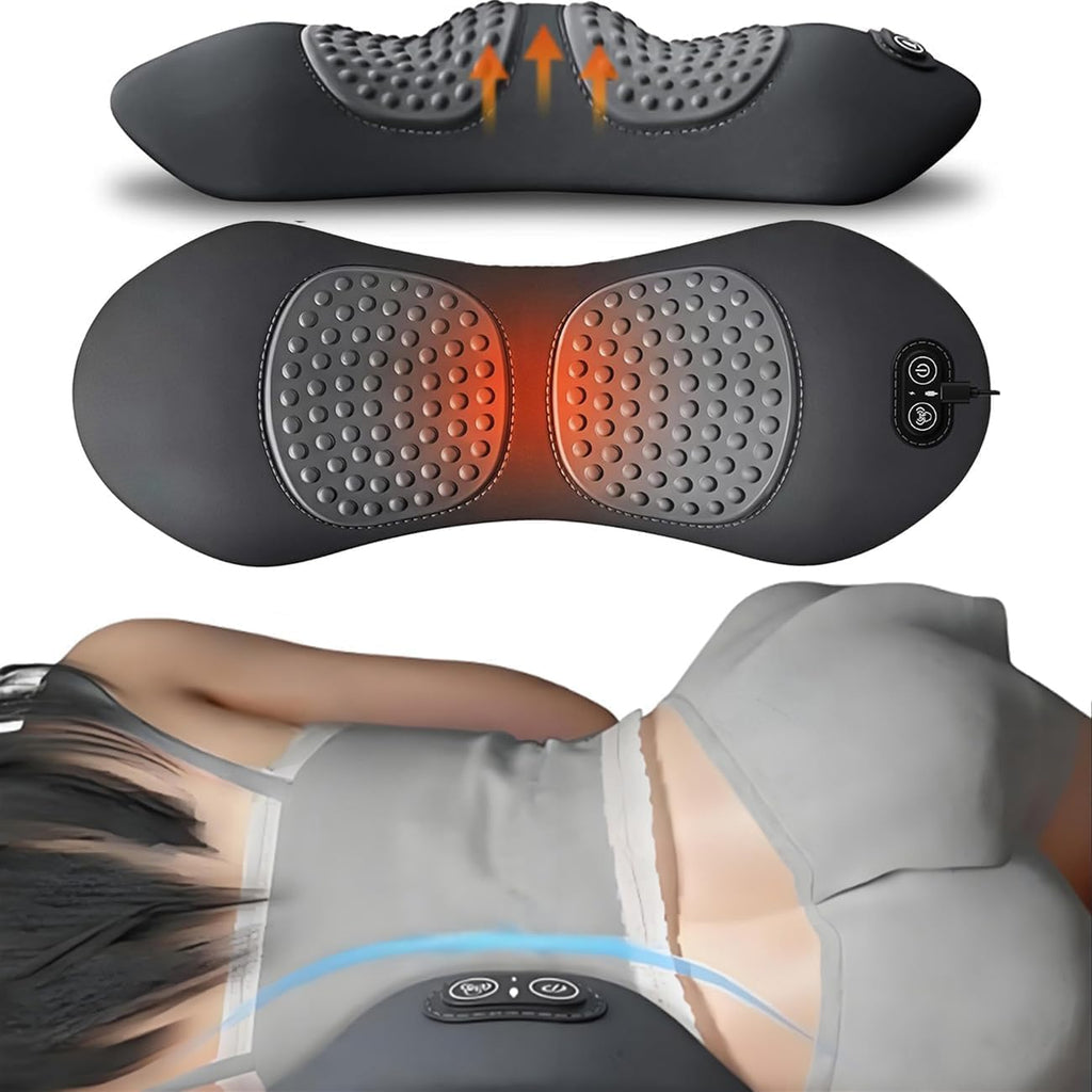Masajeador de espalda Smooth Triple Fusion 3 en 1, almohada eléctrica de soporte lumbar con calor, vibración y dispositivo de descompresión para la columna lumbar. 