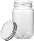 Tarros Mason de Plástico Transparente 16 oz | 8 Tarros | Sin BPA | Tapa Rosca