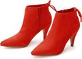 Botines de tacón de aguja con punta puntiaguda para mujer, botines con tiras y lazo, botas de vestir de otoño 