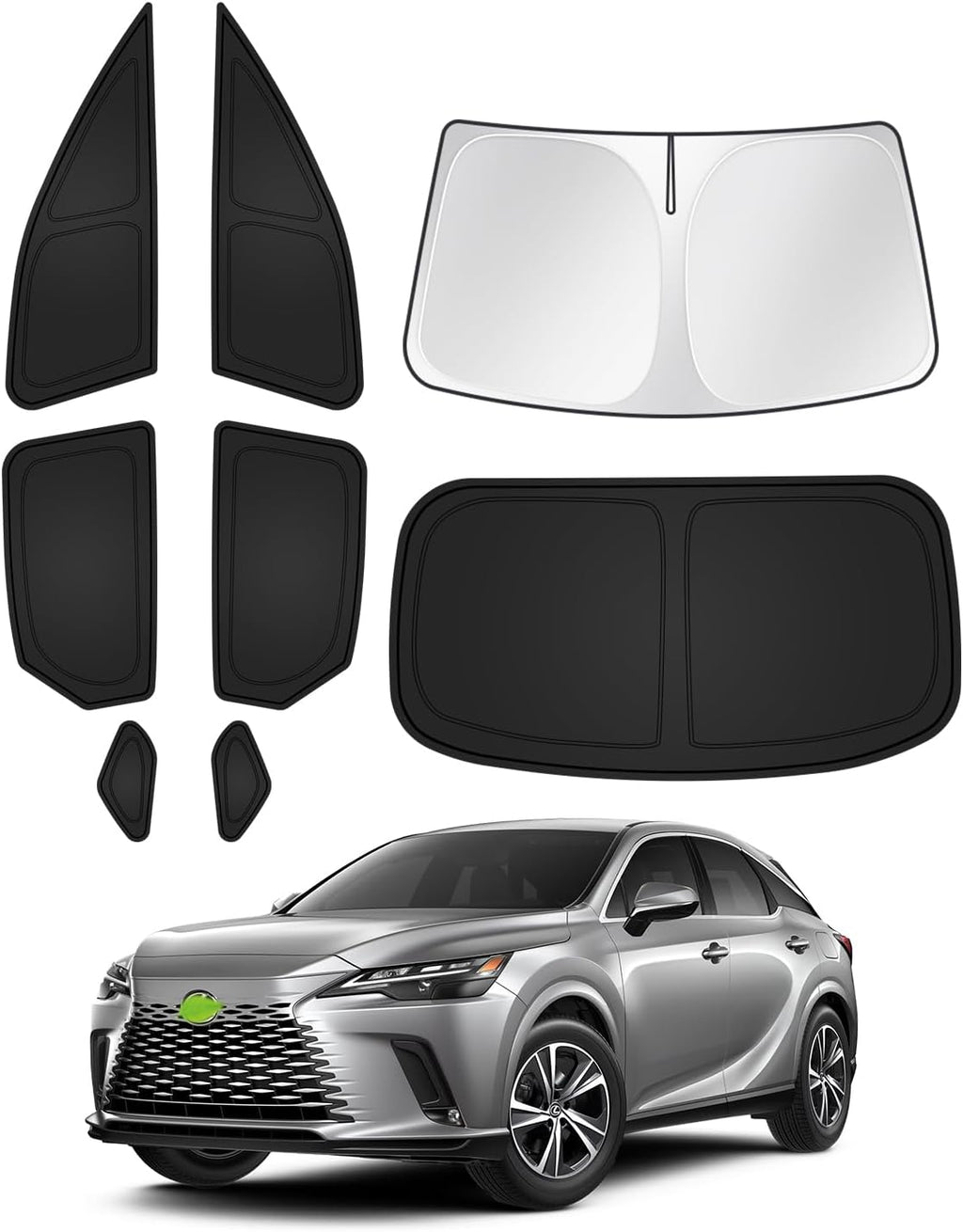 Canvcle Parasoles para Lexus RX 2023-2026 – Set de 8 Piezas, Parabrisas y Ventanas Laterales, Negro