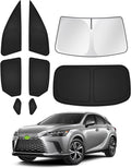 Canvcle Parasoles para Lexus RX 2023-2026 – Set de 8 Piezas, Parabrisas y Ventanas Laterales, Negro
