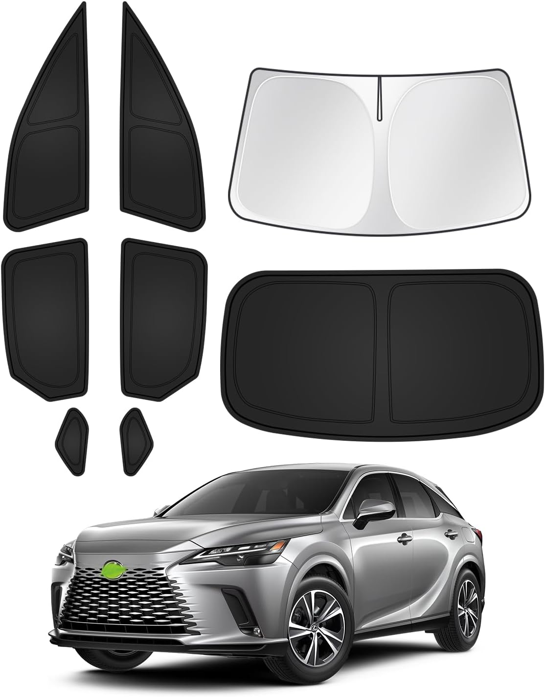 Canvcle Parasoles para Lexus RX 2023-2026 – Set de 8 Piezas, Parabrisas y Ventanas Laterales, Negro