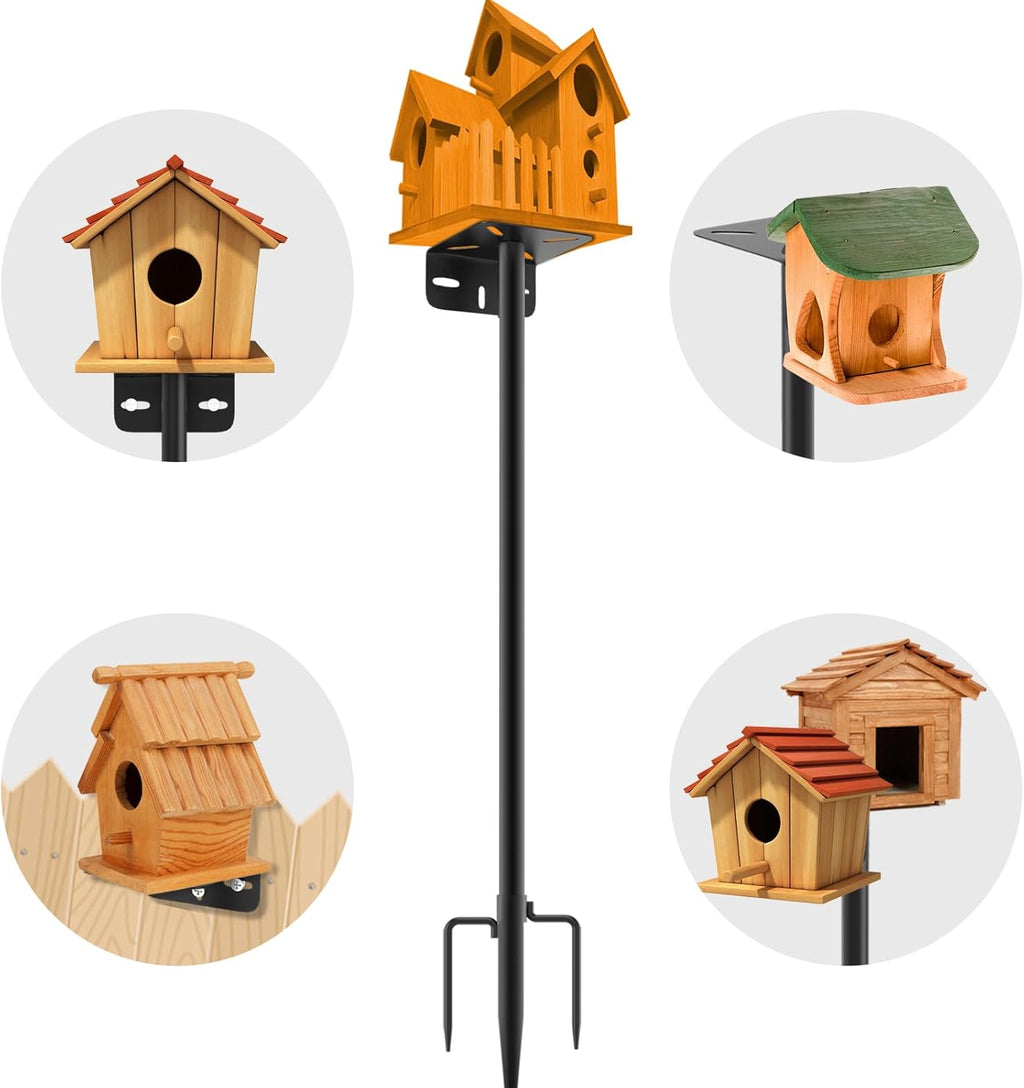 Poste ajustable de 80 pulgadas para comedero de pájaros, poste para casita de pájaros adecuado para comederos y casitas de pájaros, estación meteorológica, diseño resistente a la corrosión, mejora la decoración exterior