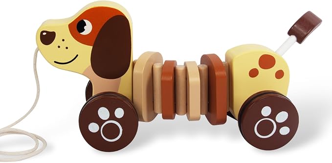Juguetes de Bebé Coche, Juguetes de Madera para Tirar para Niños Pequeños, Juguetes de Desarrollo para Niña o Niño de 1 Año, Regalo de Cumpleaños