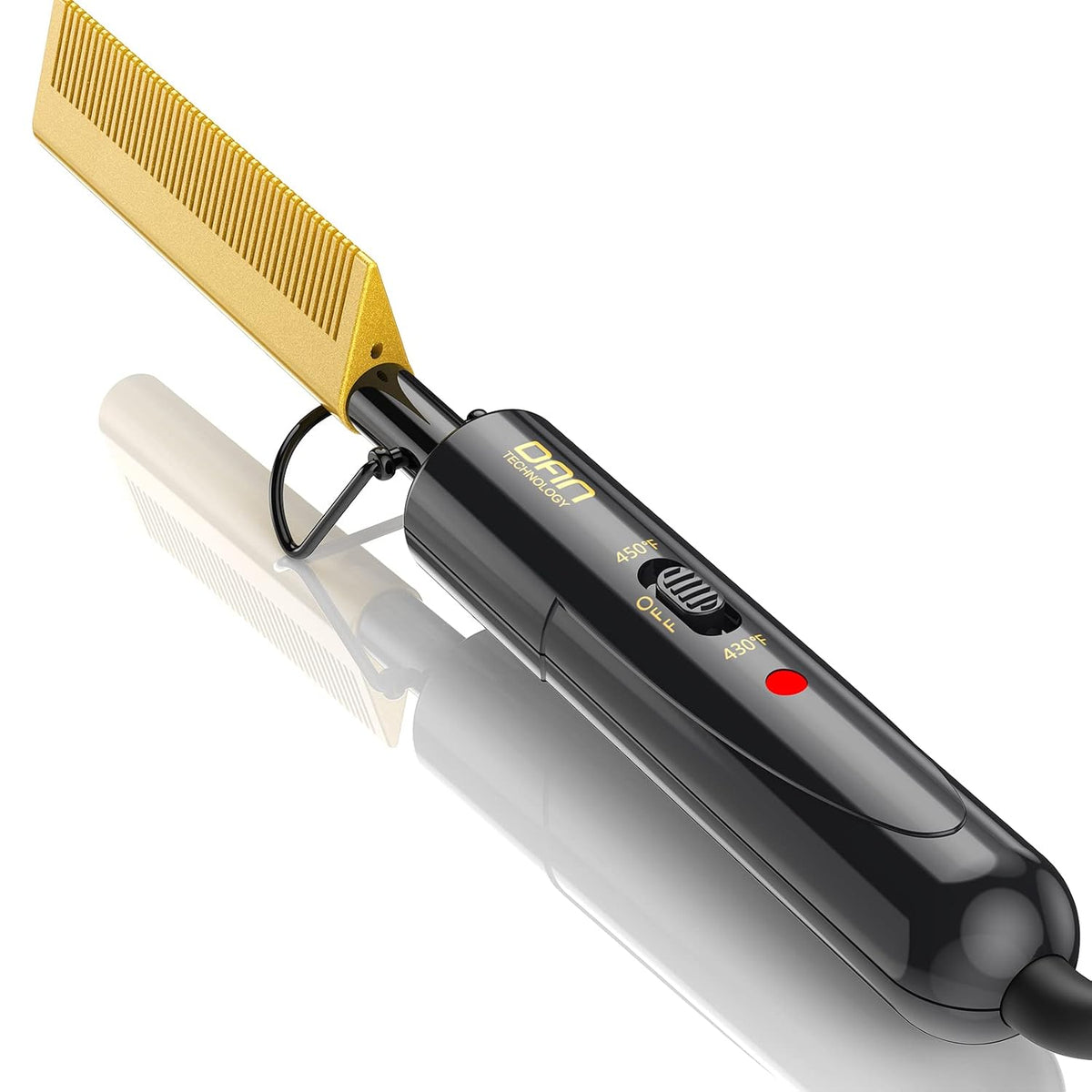 Peine eléctrico térmico DAN Technology para pelucas, 450°, peine térmico pequeño para bordes, temperaturas bajas y altas, peine alisador de cabello para cabello negro, portátil y de doble voltaje para viajes y hogar…