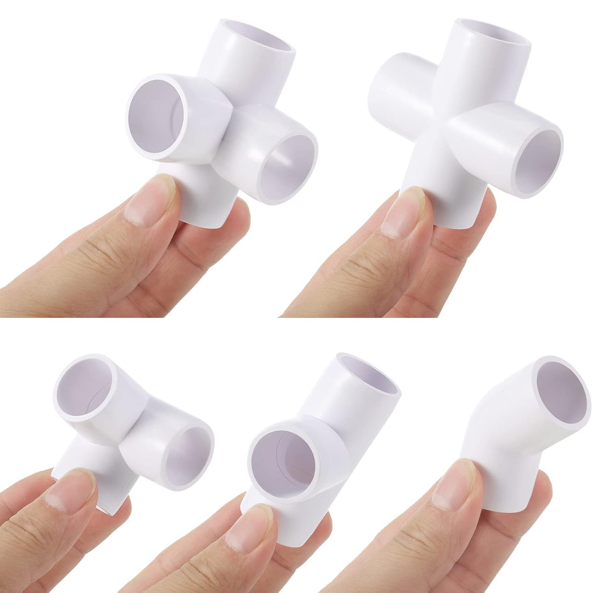 Juego de Accesorios de Tubería PVC Xuniea 42 Piezas de 1.9 cm Codos, Conexión para Tienda, Tee Resistente para Invernadero, Galpón, Tubería, Construcción de Muebles y Más