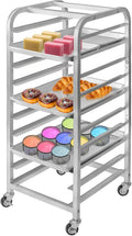 Estantería de Charolas Lopeztek de 10 Niveles para Cuarto y Mitad de Lámina - Estantería de Velocidad para Enfriamiento de Pan, Soporte de Pastelería con Ruedas para Charolas de Panecillos, Carrito Rodante Escalonado para Cocina Doméstica para Horno