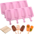 Set de 3 Moldes de Silicona para Paletas WMKGG | Tamaño Estándar con Palitos de Madera, Rosa