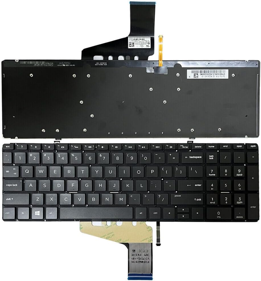 Teclado retroiluminado para portátiles GinTai (EE. UU.) para HP Spectre X360 15-DF 15-CH Series (15-CH011DX, 15-CH011NR, 15-CH012NR, 15-CH015NR, 15-CH017NR, 15-CH075NR, 15-DF1047NR, 15-DF0013DX, L30531-DH1, 92.NEZBQ.J1N) 