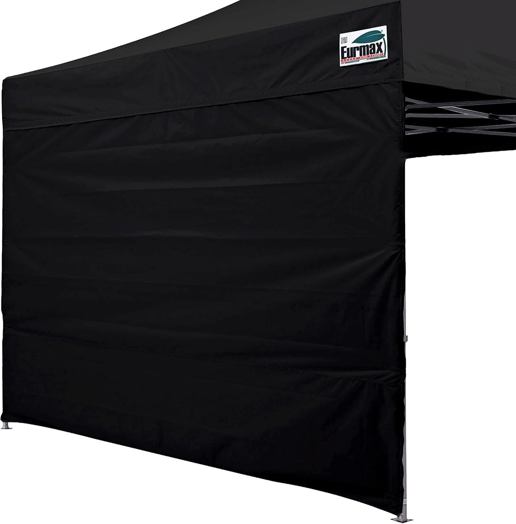 USADO Eurmax USA Pared Lateral para Toldo Pop Up 8x8 | Proteccion UV, Bloquea Sol y Viento, Resistente al Agua, Instalacion con Velcro (Negro)