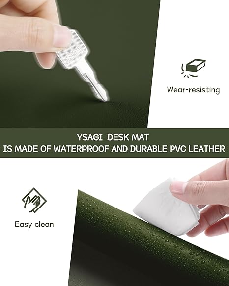 YSAGi Almohadilla de escritorio de piel antideslizante, alfombrilla impermeable para teclado de computadora portátil, alfombrilla protectora para mesa, alfombrilla grande para ratón para oficina