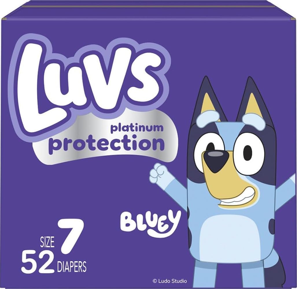 Luvs Platinum Protection - Pañales para bebé, talla 7 (41+ libras), 52 unidades
